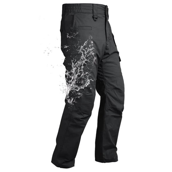 Men's Ripstop Work Cargo Pants, 8-Pocket Utility Hiking Trousers with Stretch Water-Resistant Fabric & Side Elastic Waist