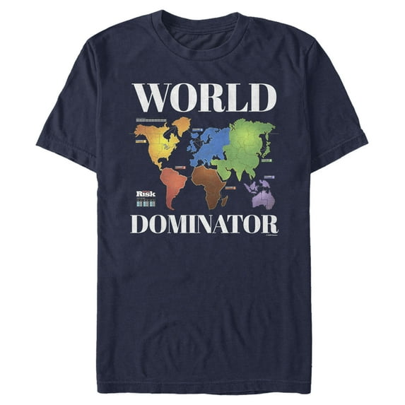 Men's Risk World Dominator Graphic Tee Navy Blue Medium