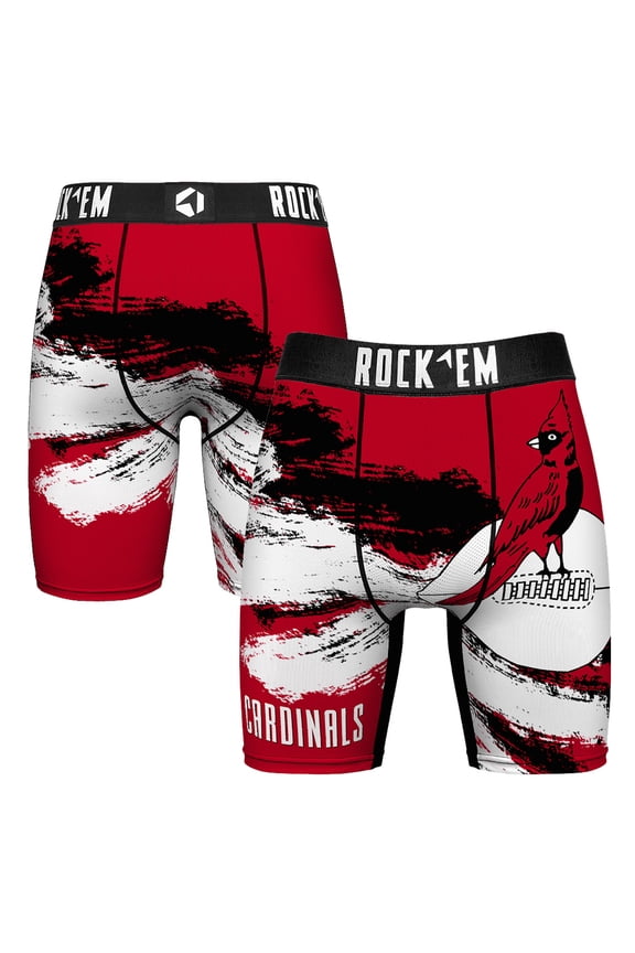 Men's Rock Em Socks Arizona Cardinals Gridiron Classic Paint Boxer Briefs