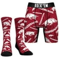 thumbnail image 1 of Men's Rock Em Socks  Arkansas Razorbacks All-Over Underwear and Crew Socks Combo Pack, 1 of 3