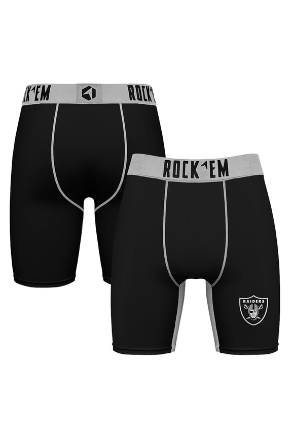 Men's Rock Em Socks Black Las Vegas Raiders Primary Logo Boxer Briefs