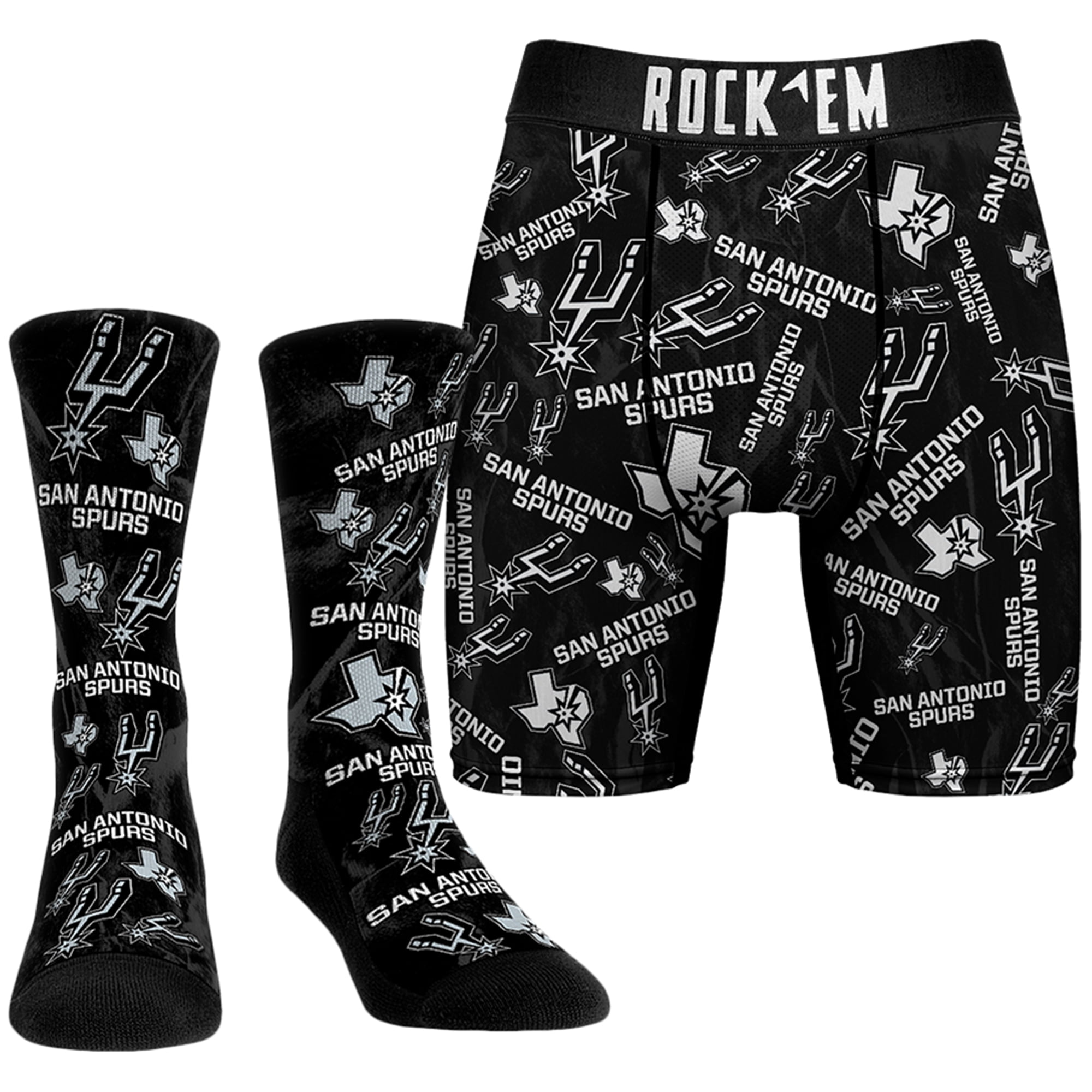 Men's Rock Em Socks Blue New York Knicks All-Over Logo Boxer