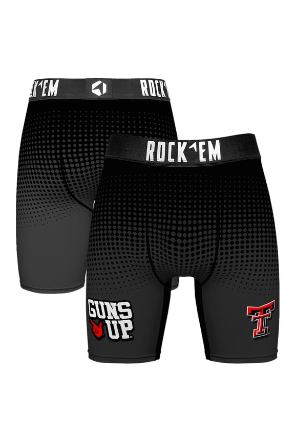 Men's Rock Em Socks Black Texas Tech Red Raiders Slogan Boxer Briefs