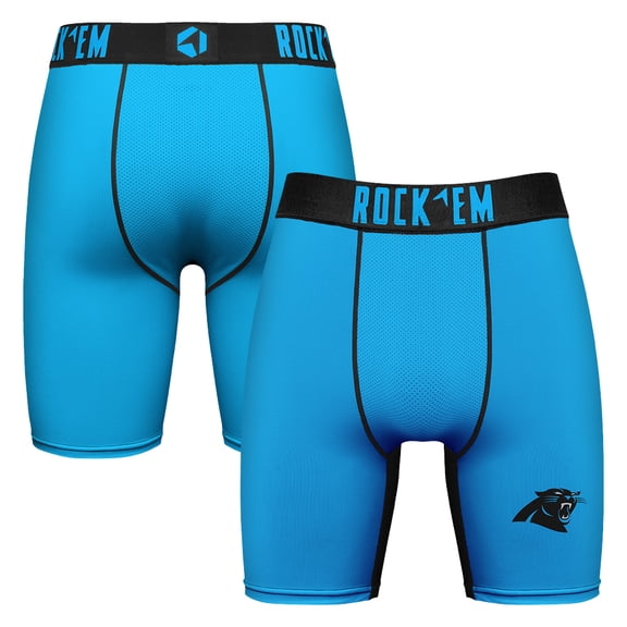 Men's Rock Em Socks Blue Carolina Panthers Primary Logo Boxer Briefs