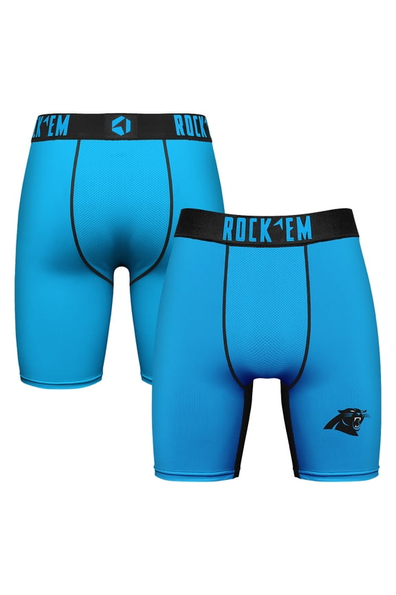 Men's Rock Em Socks Blue Carolina Panthers Primary Logo Boxer Briefs