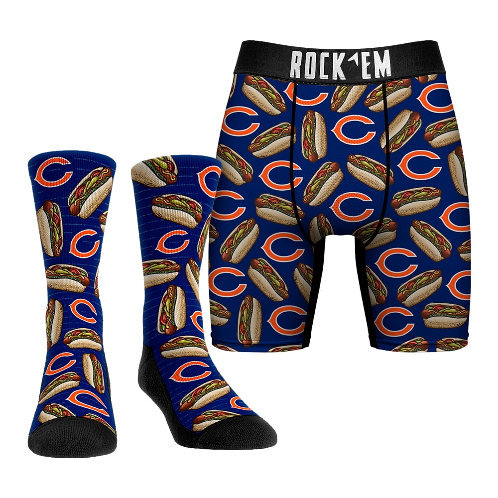 Men's Rock Em Socks Chicago Bears Local Food Hot Dog Underwear and Crew