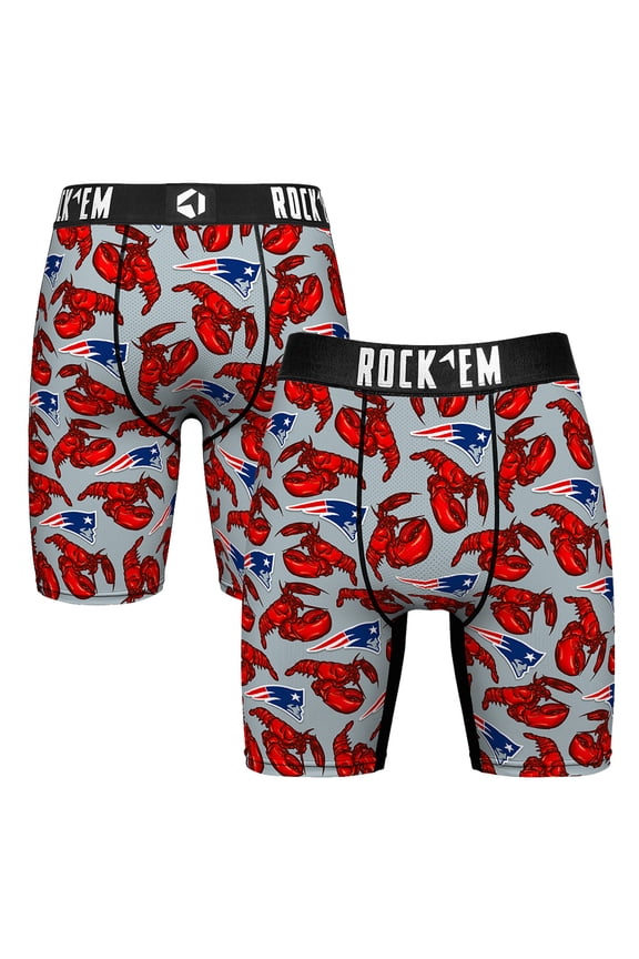 Men's Rock Em Socks  Gray New England Patriots Lobster Boxer Briefs