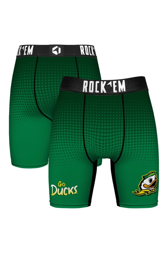 Men's Rock Em Socks Green Oregon Ducks Slogan Boxer Briefs