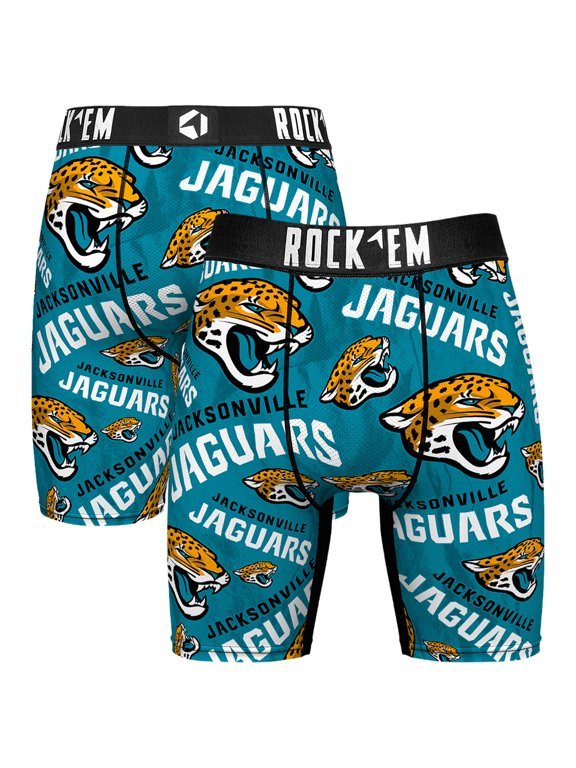 Men's Rock Em Socks Jacksonville Jaguars Logo Boxer Briefs