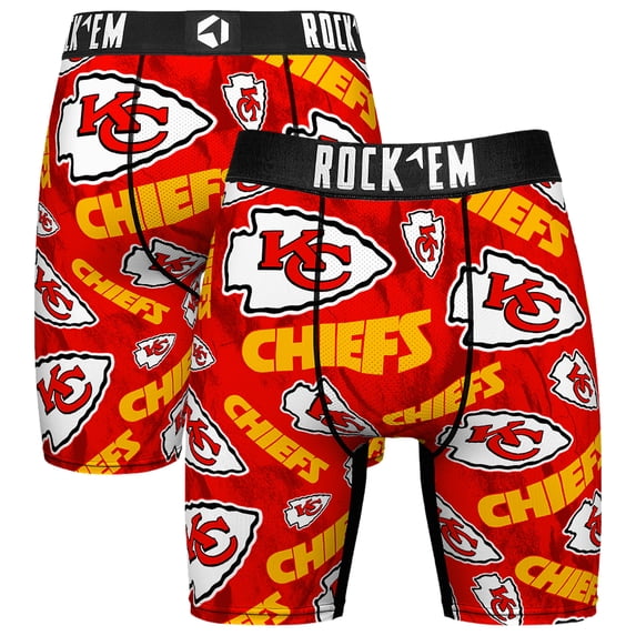 Men's Rock Em Socks Kansas City Chiefs Logo Boxer Briefs