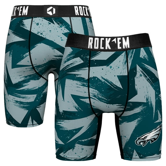 Men's Rock Em Socks Midnight Green Philadelphia Eagles Game Paint Boxer Briefs