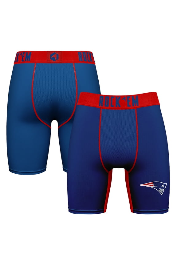 Men's Rock Em Socks Navy New England Patriots Primary Logo Boxer Briefs