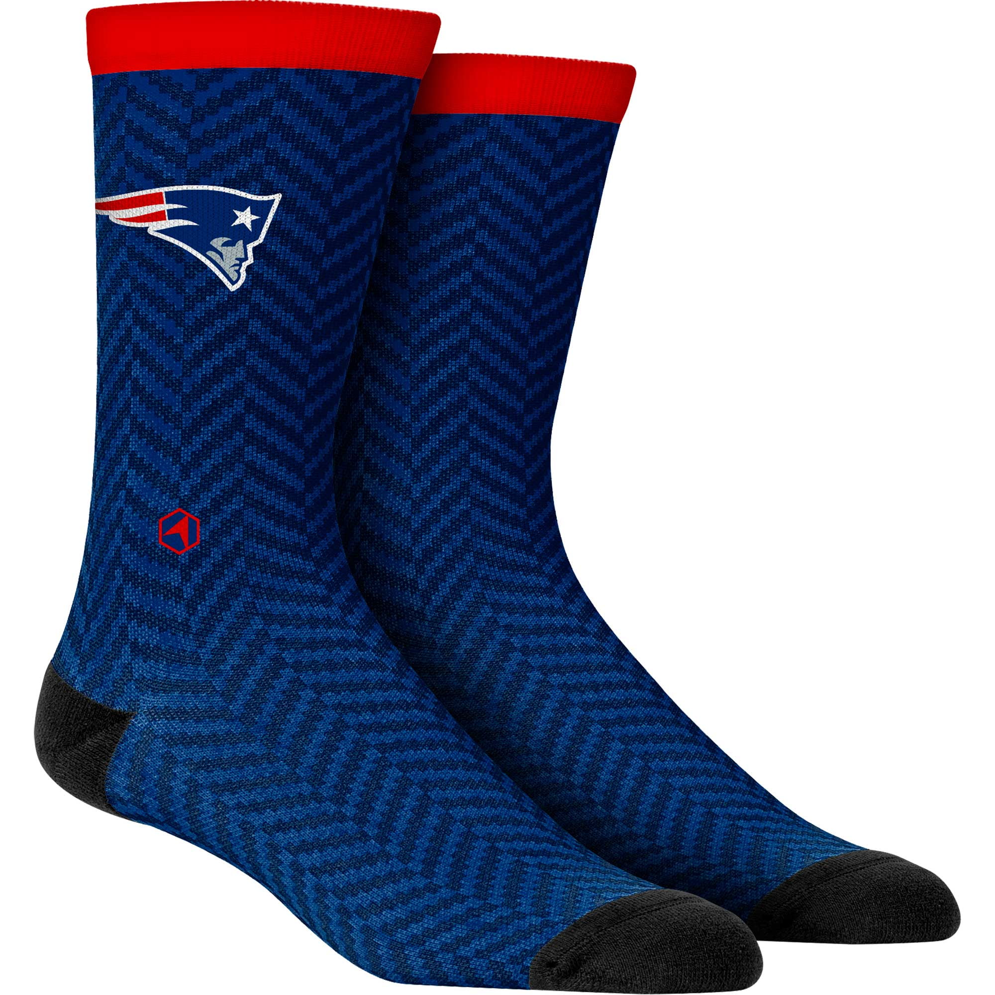 Men's Rock Em Socks New England Patriots Herringbone Dress Socks
