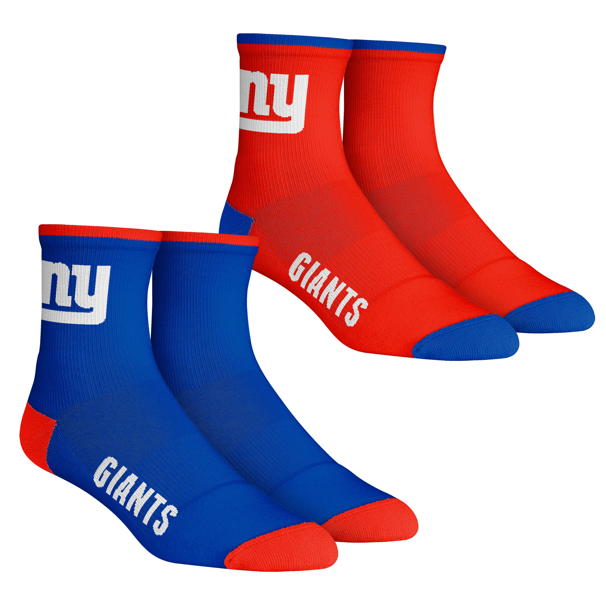 Men's Rock Em Socks New York Giants Core Team 2Pack Quarter Length