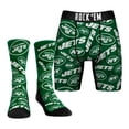 thumbnail image 1 of Men's Rock Em Socks New York Jets All-Over Logo Underwear and Crew Socks Combo Pack, 1 of 3