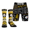 thumbnail image 1 of Men's Rock Em Socks Pittsburgh Steelers Holiday Tacky Sweater Underwear and Crew Socks Combo Pack, 1 of 3
