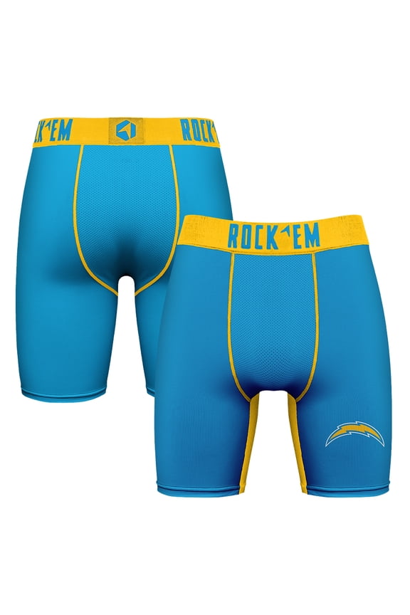 Men's Rock Em Socks Powder Blue Los Angeles Chargers Primary Logo Boxer Briefs