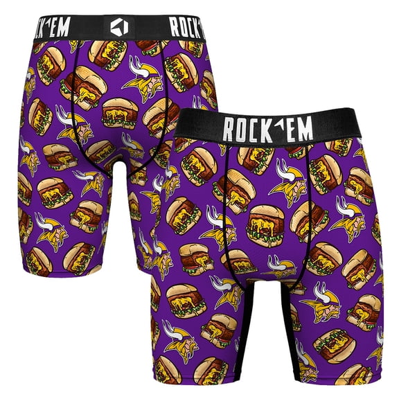 Men's Rock Em Socks  Purple Minnesota Vikings Juicy Lucy Burger Boxer Briefs