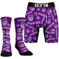 thumbnail image 1 of Men's Rock Em Socks Purple Sacramento Kings All-Over Logo Boxer Briefs & Crew Socks Combo Pack, 1 of 3