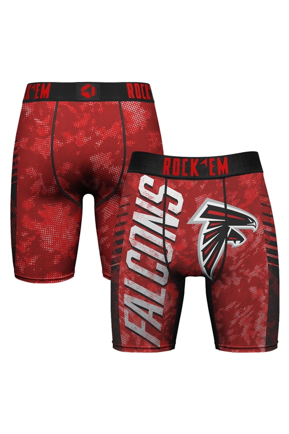 Men's Rock Em Socks Red Atlanta Falcons Wordmark Boxer Briefs