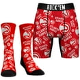 thumbnail image 1 of Men's Rock Em Socks Red Atlanta Hawks All-Over Logo Boxer Briefs & Crew Socks Combo Pack, 1 of 3