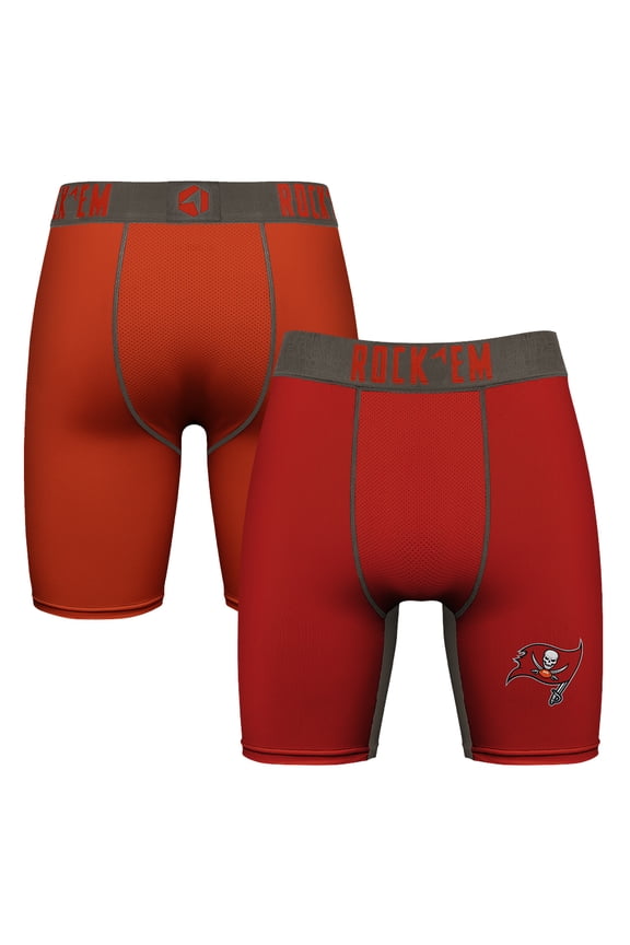 Men's Rock Em Socks Red Tampa Bay Buccaneers Primary Logo Boxer Briefs