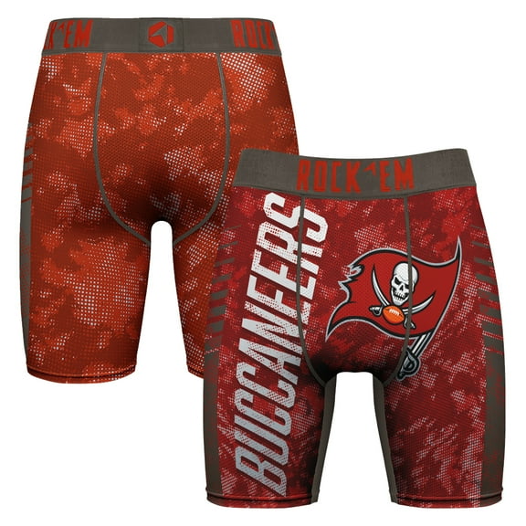 Men's Rock Em Socks Red Tampa Bay Buccaneers Wordmark Boxer Briefs