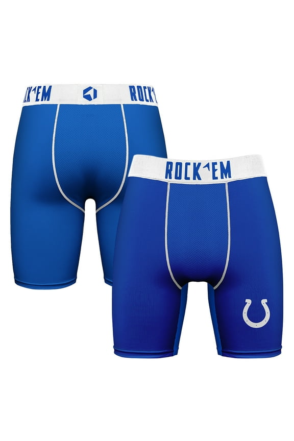 Men's Rock Em Socks Royal Indianapolis Colts Primary Logo Boxer Briefs
