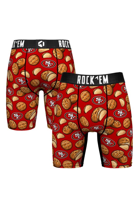 Men's Rock Em Socks Scarlet San Francisco 49ers Sourdough Bread Boxer Briefs