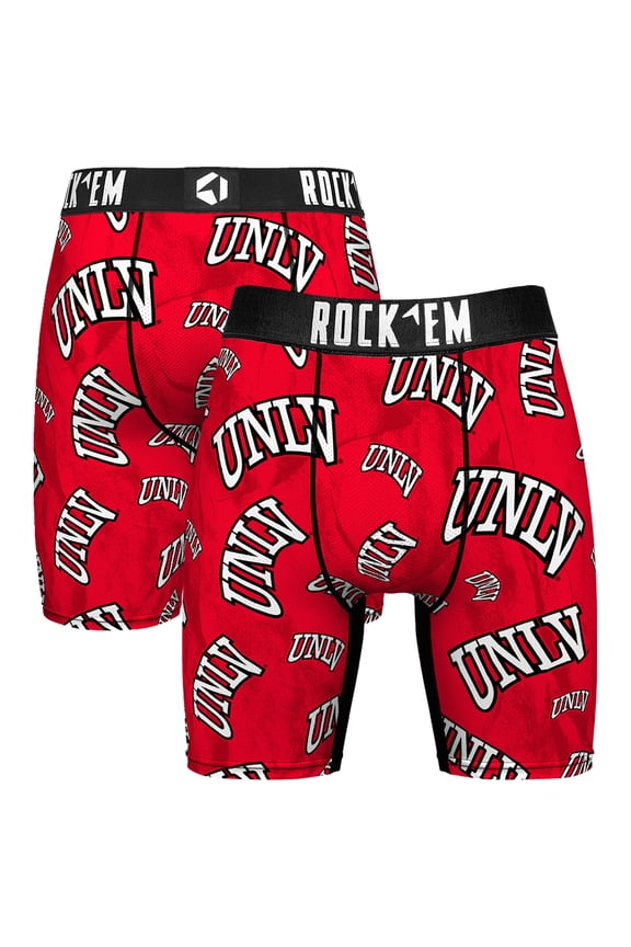 Men's Rock Em Socks Scarlet UNLV Rebels All Over Logo Boxer Briefs
