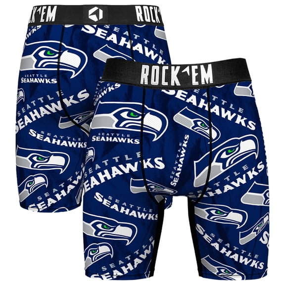 Men's Rock Em Socks Seattle Seahawks Logo Boxer Briefs