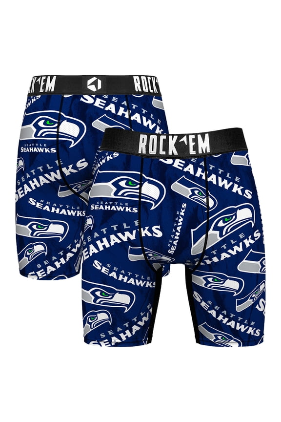 Men's Rock Em Socks Seattle Seahawks Logo Boxer Briefs