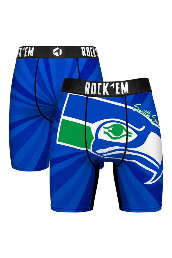 Men's Rock Em Socks Seattle Seahawks Throwback Swirl Boxer Briefs