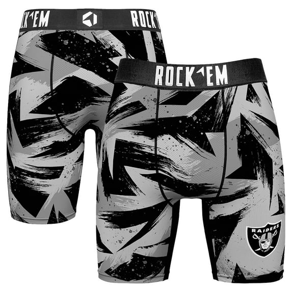 Men's Rock Em Socks Silver Las Vegas Raiders Game Paint Boxer Briefs
