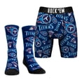 thumbnail image 1 of Men's Rock Em Socks Tennessee Titans All-Over Logo Underwear and Crew Socks Combo Pack, 1 of 3