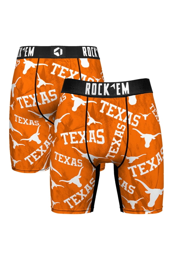Men's Rock Em Socks Texas Orange Texas Longhorns All Over Logo Boxer Briefs