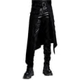 thumbnail image 1 of Men's Rock Punk Gothic Asymmetrical Half Dress Casual Pants for Stylish Outfits Mens Beach Pants Trousers Vacation Cargo Pants, 1 of 7