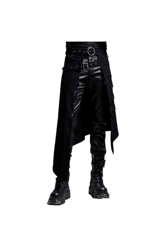 Men's Rock Punk Gothic Asymmetrical Half Dress Casual Pants for Stylish Outfits Mens Beach Pants Trousers Vacation Cargo Pants