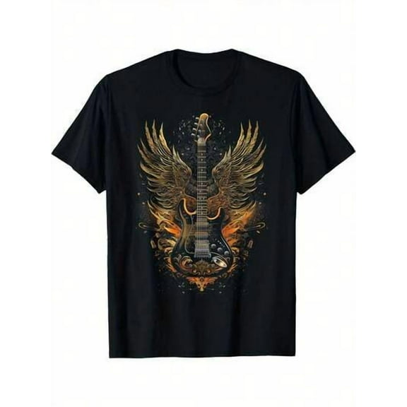Men's Rocker Electric Winged Guitar Graphic T-Shirt