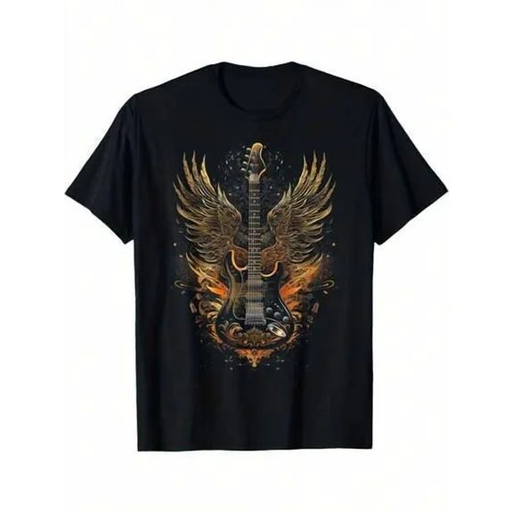 Men's Rocker Electric Winged Guitar Graphic T-Shirt