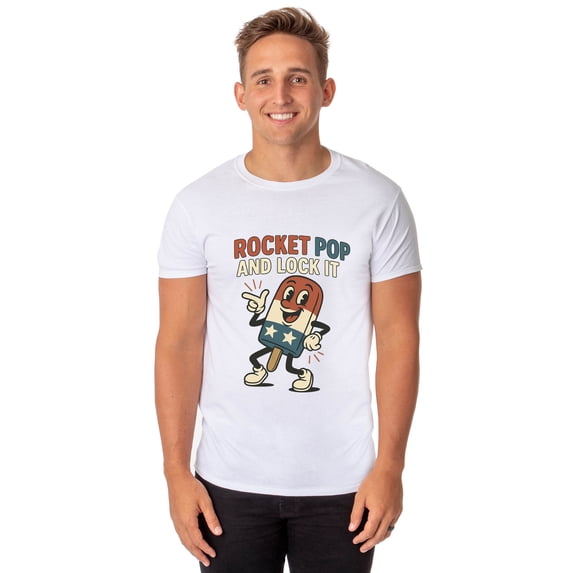 Festive Men's Rocket Pop And Lock It Popsicle Patriotic 4th Of July Parody Funny T-Shirt