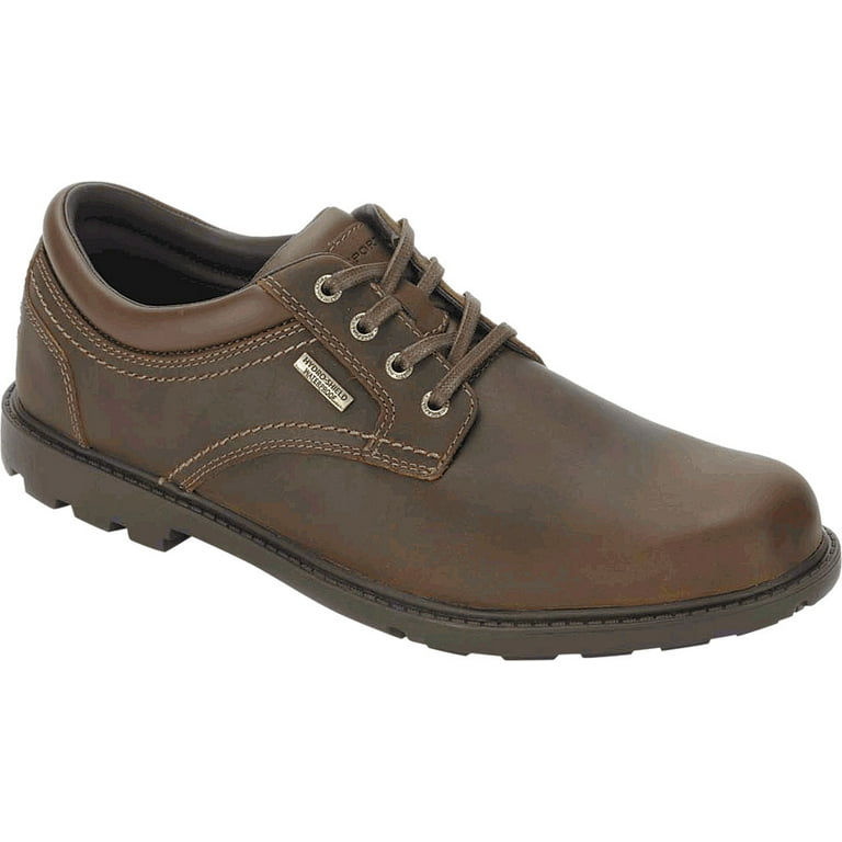 Men s Rockport Rugged Bucks Waterproof Plain Toe Tan Full Grain Leather 7.5 M Walmart