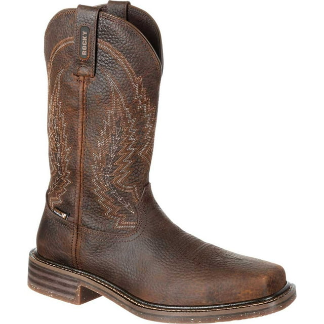 Men's Rocky Riverbend Composite Toe WP Western Boot RKW0228 Dark Brown Full Grain Leather 8.5 M