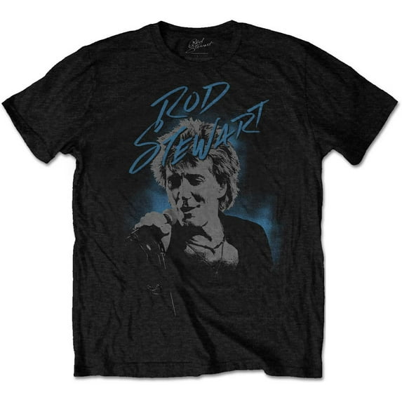 Men's Rod Stewart Scribble Photo Slim Fit T-shirt Medium Black