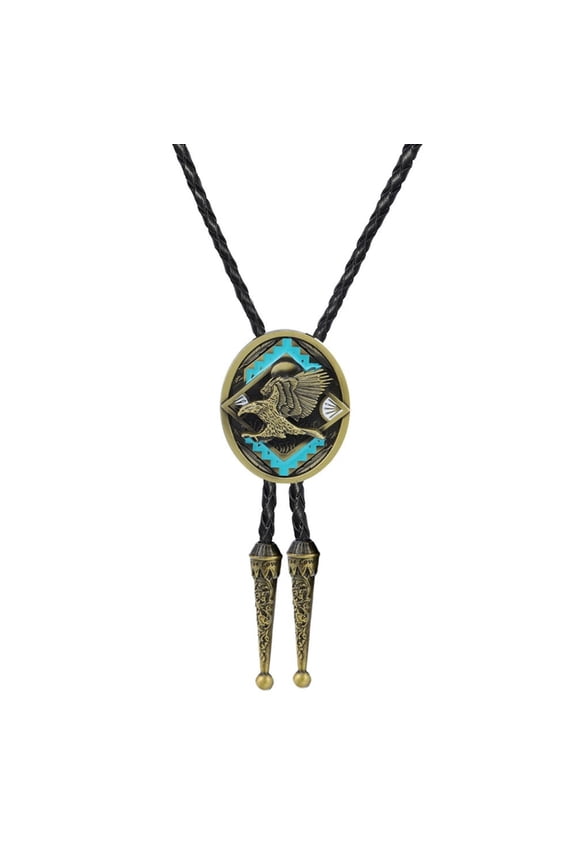Men's Rodeos Bolo Tie Necktie Enamel Eagle Pendant Shirt Chain Fashion Accessory