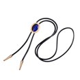 thumbnail image 1 of Men's Rodeos Bolo Tie with Oval Shape Gem Stone Adjustable Braided Rope Necktie, 1 of 6