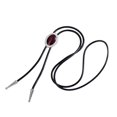 thumbnail image 1 of Men's Rodeos Bolo Tie with Oval Shape Gem Stone Adjustable Braided Rope Necktie, 1 of 6