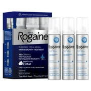 Mens Rogaine 5% Minoxidil Foam Hair Regrowth Treatment, 3-Mo Supply