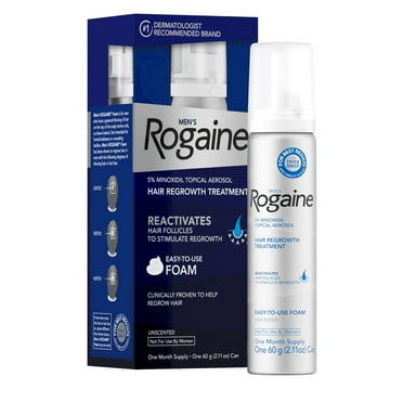 Men's Rogaine 5% Minoxidil Foam Thin Hair Treatment, 1-Month Supply
