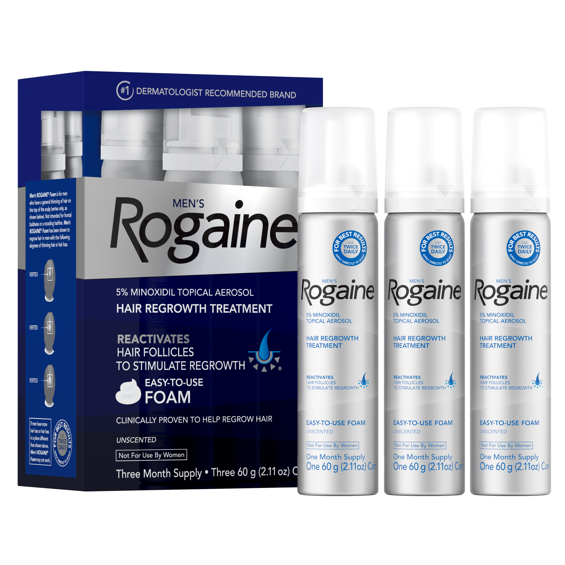 Equate Minoxidil Topical Solution, 2 Percent, Hair Regrowth Treatment
